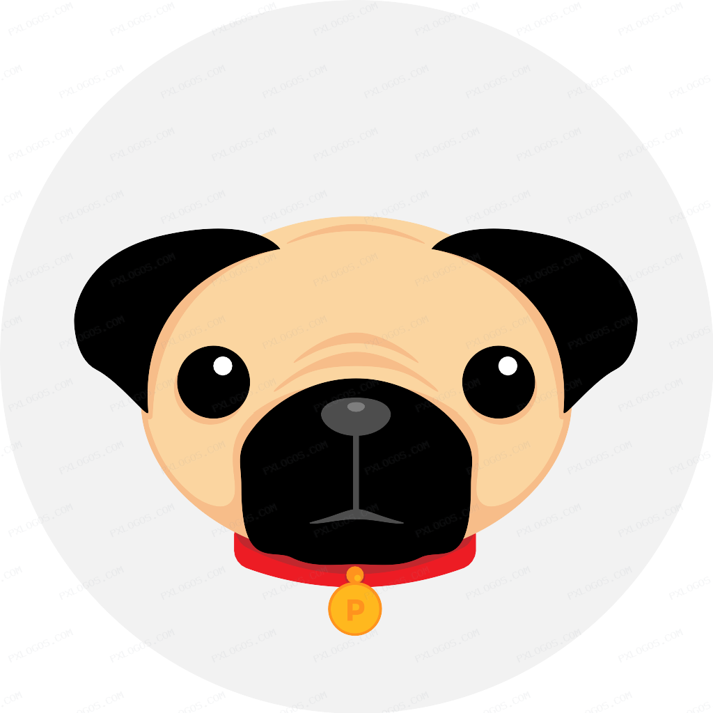 Pug Logo PNG with transparent background