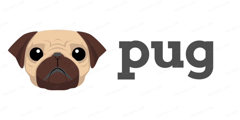 Pugjs Wordmark Logo PNG with transparent background