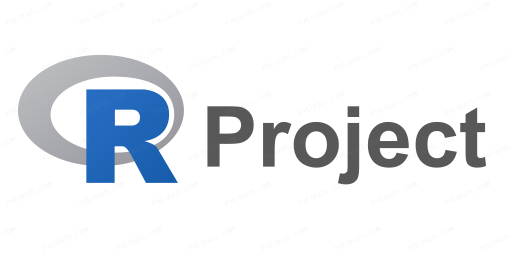 R Project Wordmark Logo PNG with transparent background
