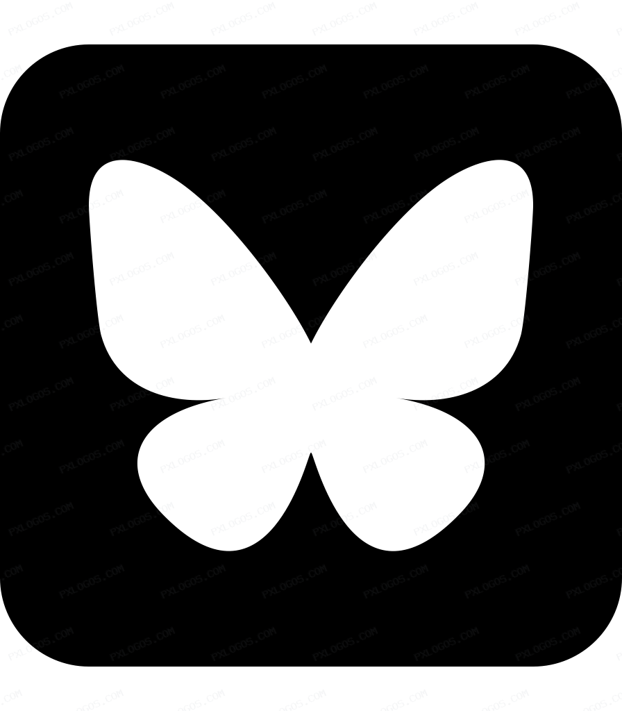 Square Bluesky Logo PNG with transparent background