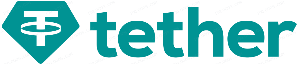 Tether Wordmark Logo PNG with transparent background