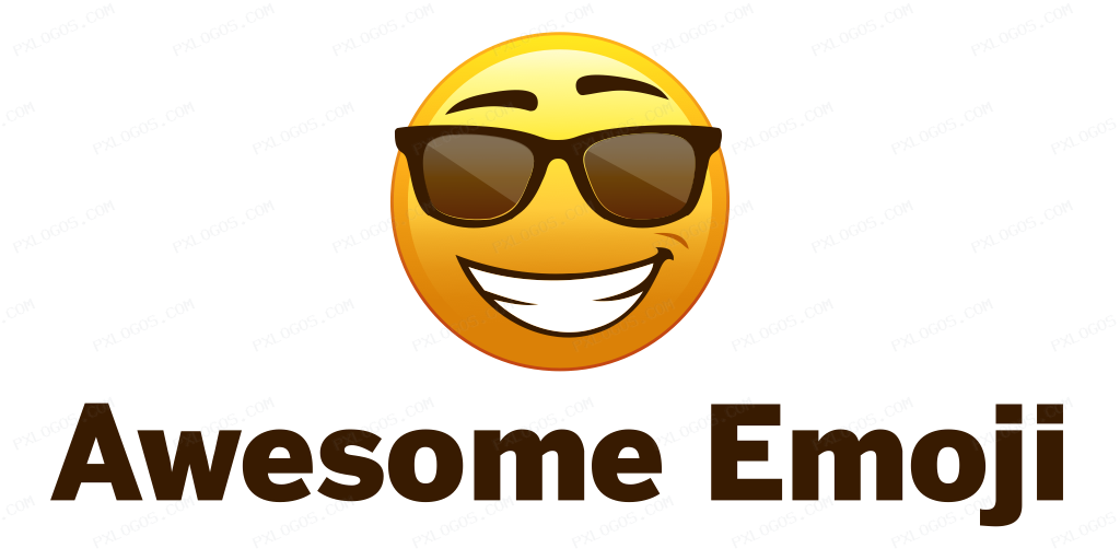 Awesome Emoji Wordmark Logo PNG with transparent background