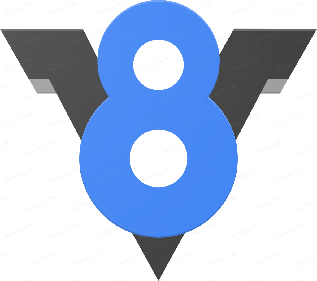 V8 Logo PNG with transparent background