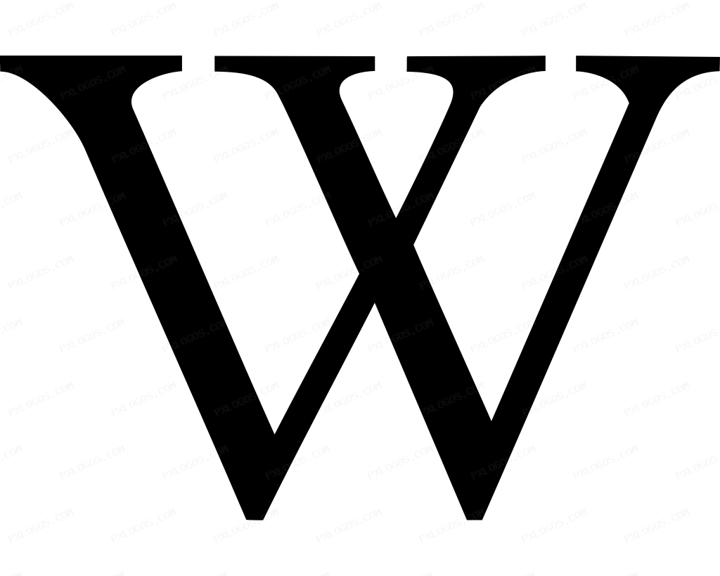Wikipedia W Logo PNG with transparent background