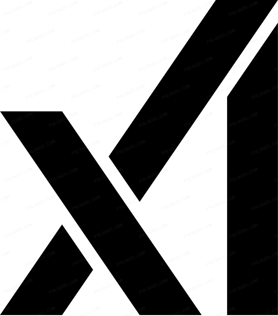 X AI Logo PNG with transparent background