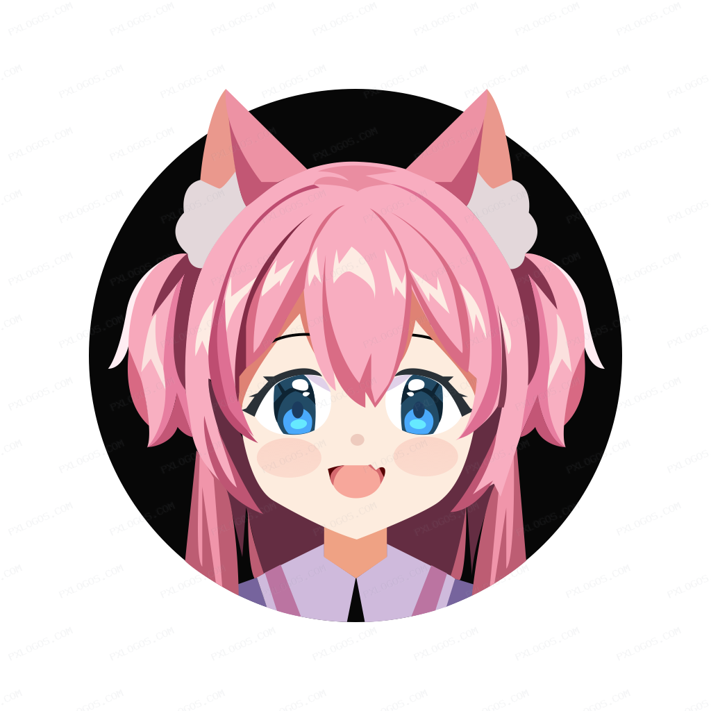 Catgirl Logo PNG with transparent background