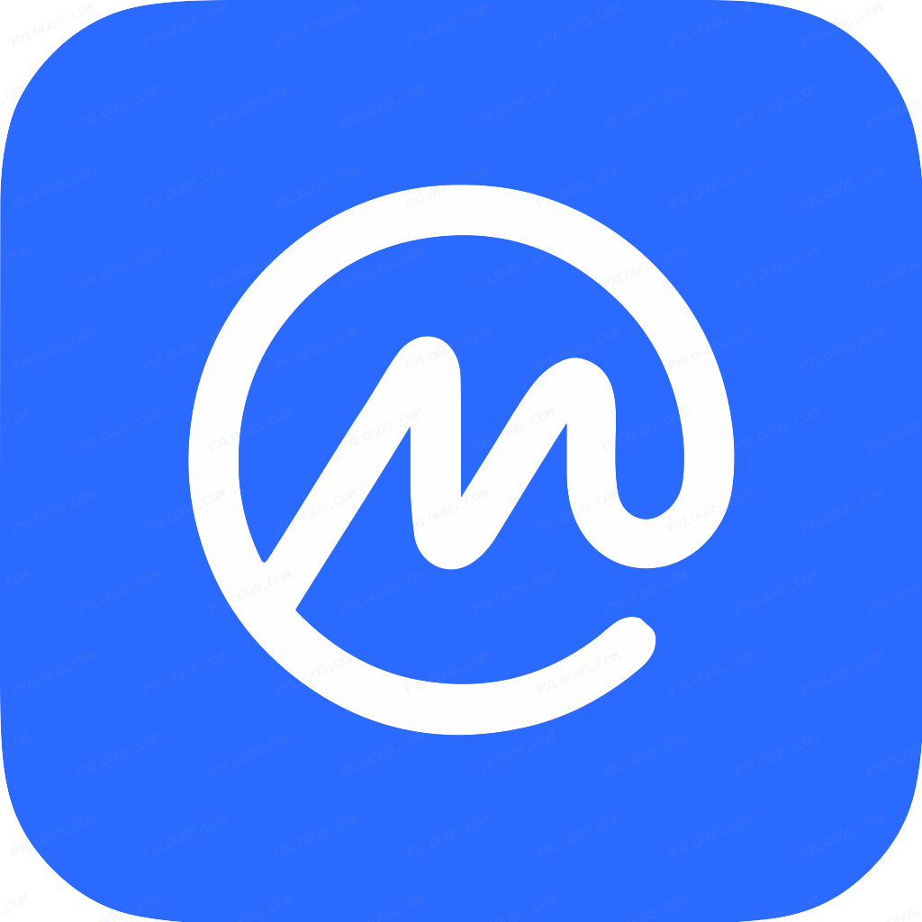 Coinmarketcap Blue Logo PNG with transparent background