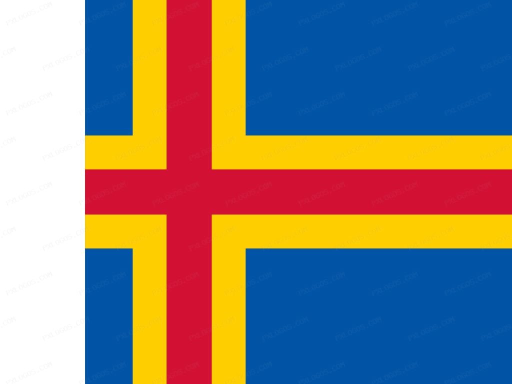 Flag Aland Islands Logo PNG with transparent background