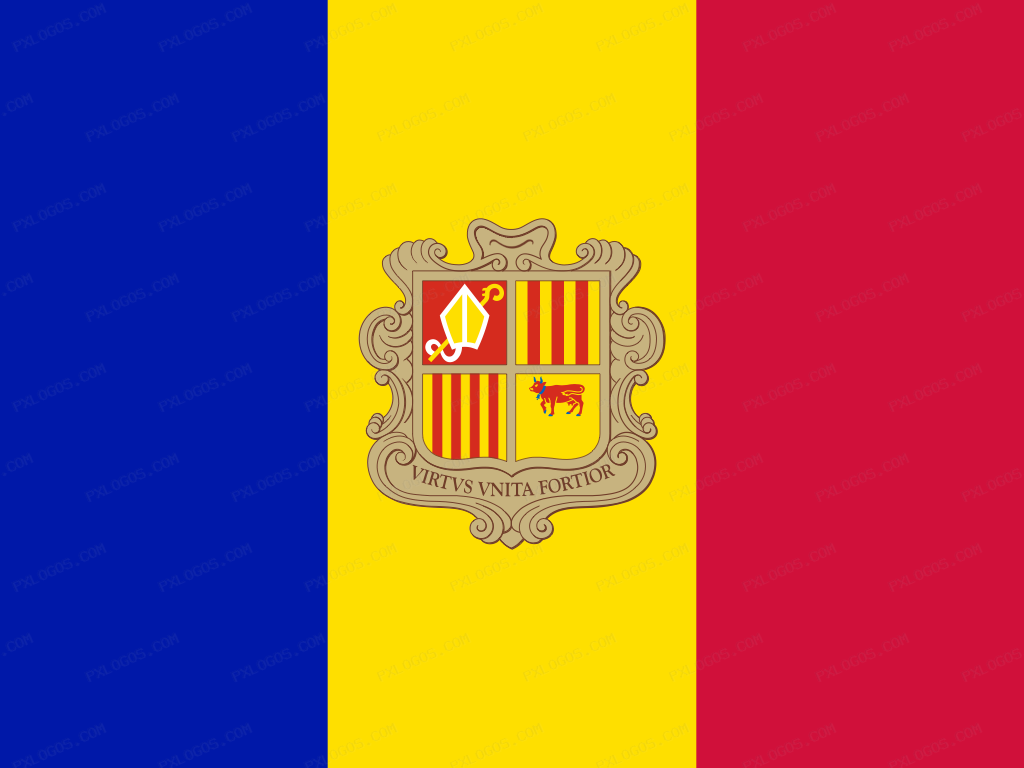 Flag Andorra Logo PNG with transparent background