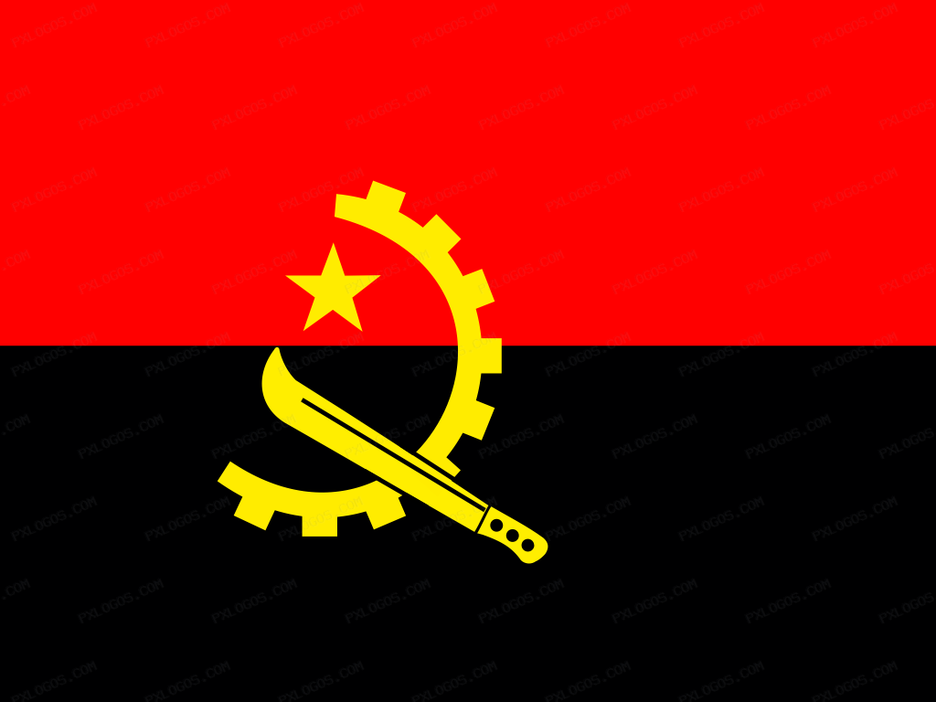 Flag Angola Logo PNG with transparent background