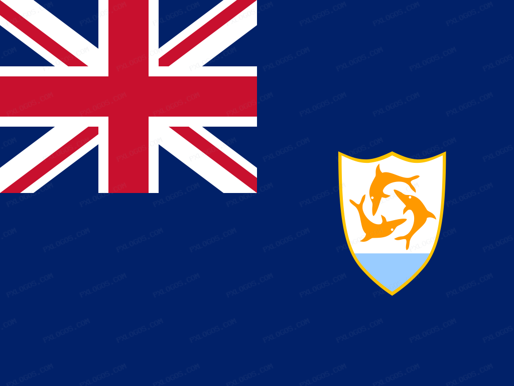 Flag Anguilla Logo PNG with transparent background