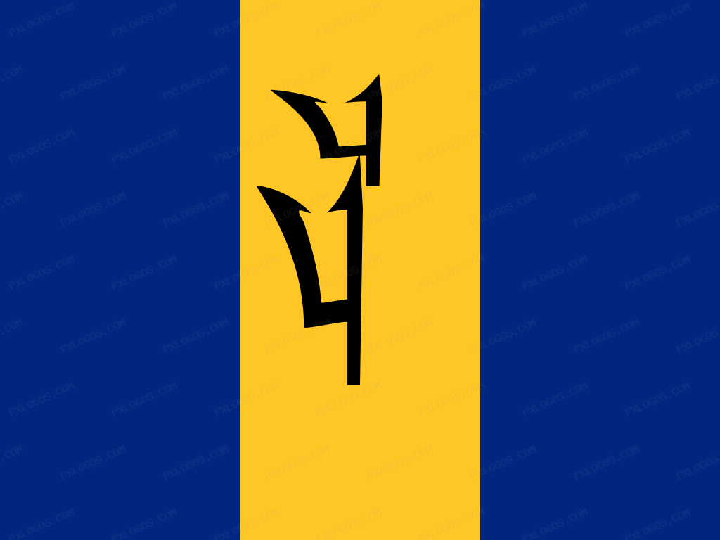 Flag Barbados Logo PNG with transparent background