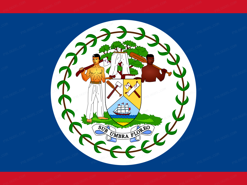 Flag Belize Logo PNG with transparent background