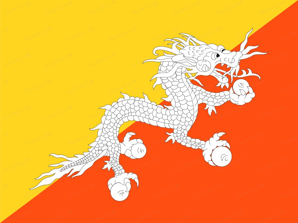 Flag Bhutan Logo PNG with transparent background
