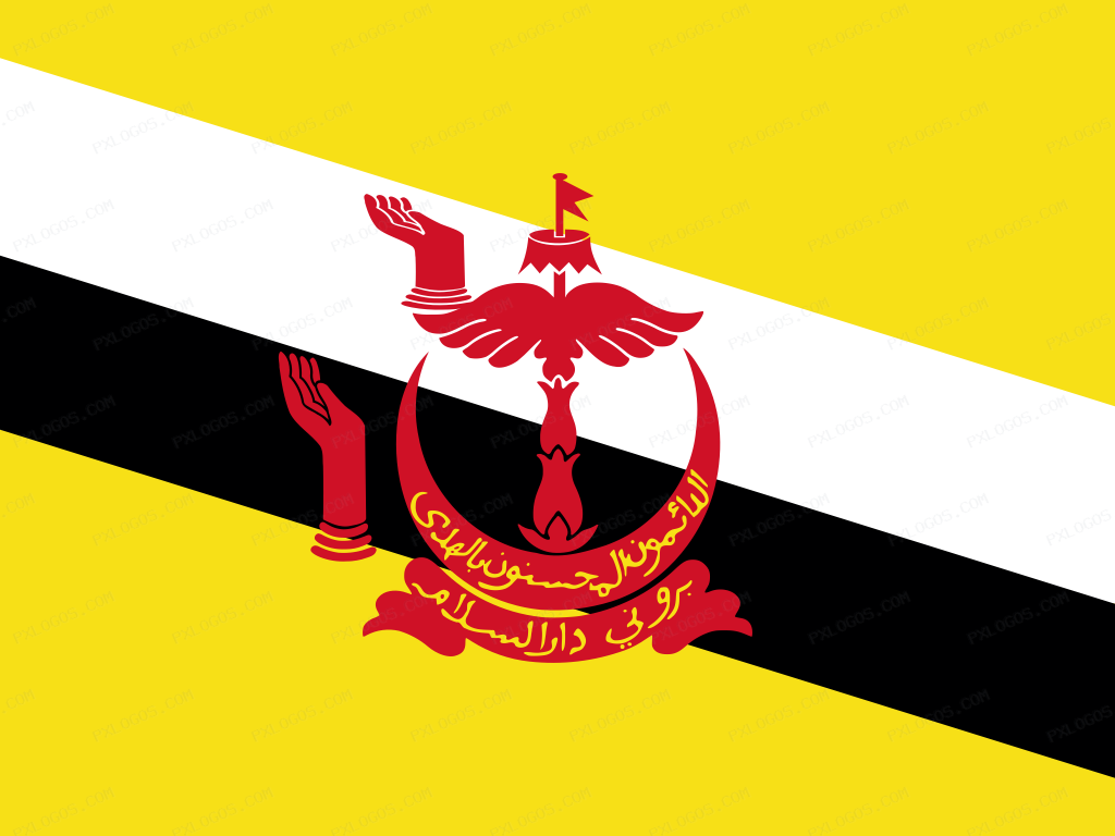 Flag Brunei Darussalam Logo PNG with transparent background