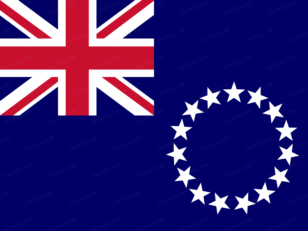 Flag Cook Islands Logo PNG with transparent background