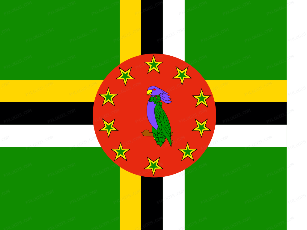 Flag Dominica Logo PNG with transparent background