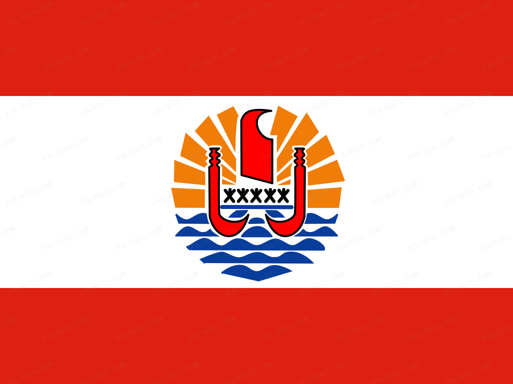Flag French Polynesia Logo PNG with transparent background
