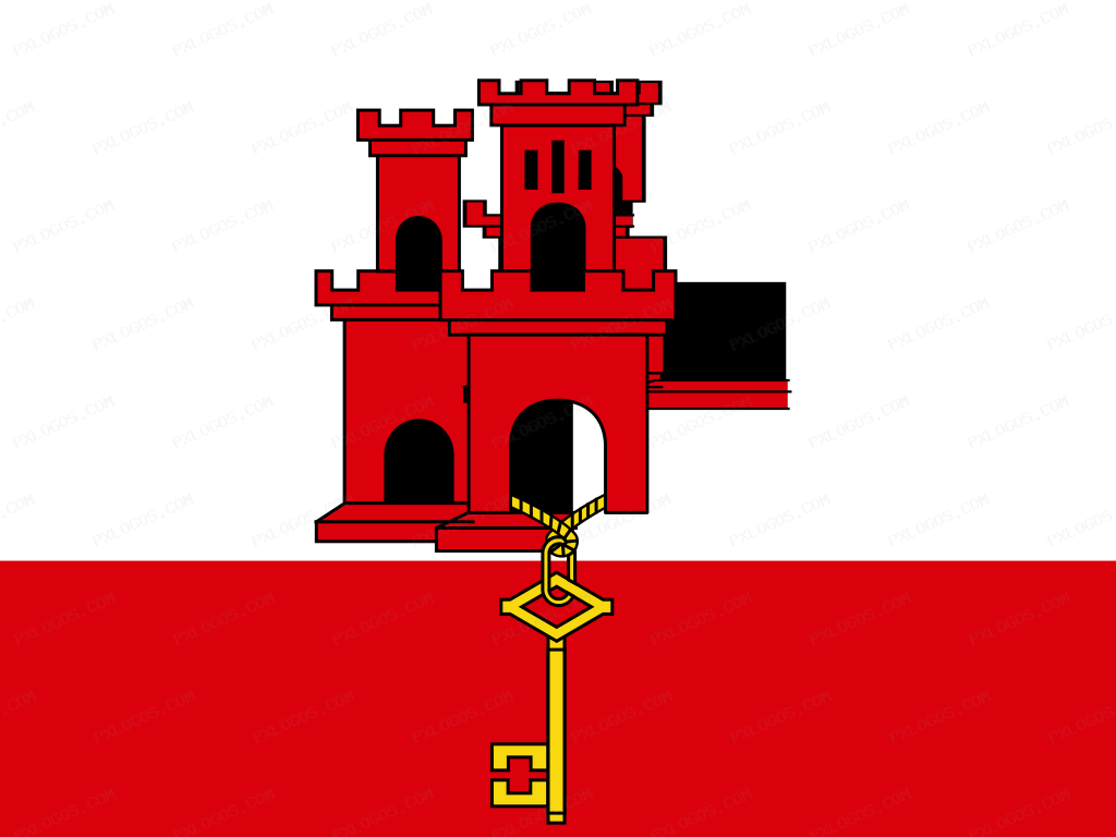 Flag Gibraltar Logo PNG with transparent background