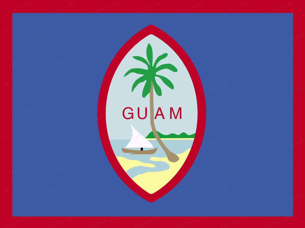 Flag Guam Logo PNG with transparent background