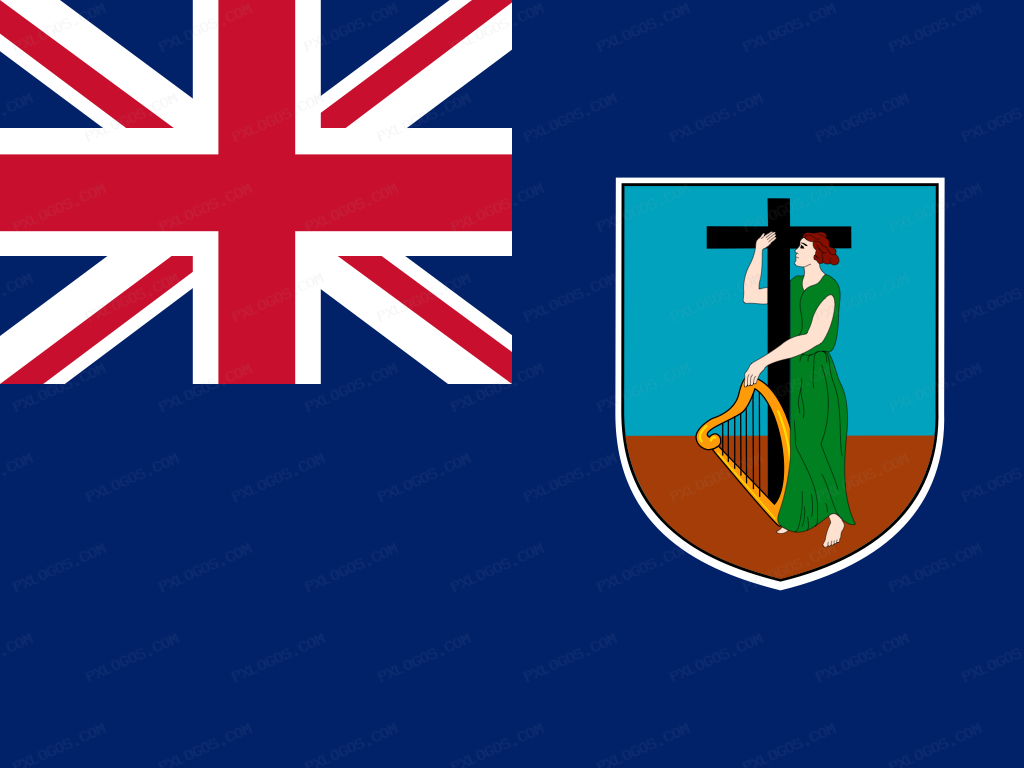 Flag Montserrat Logo PNG with transparent background
