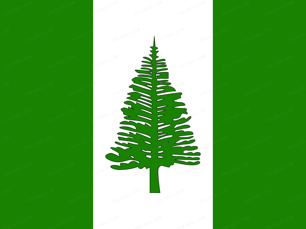 Flag Norfolk Island Logo PNG with transparent background