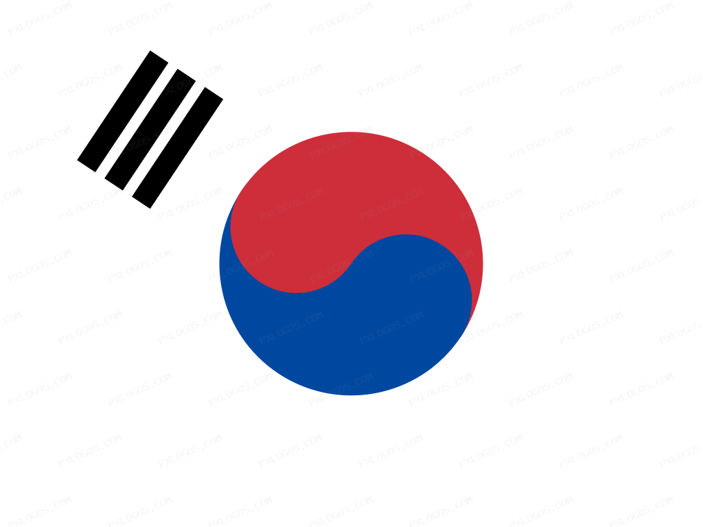 Flag South Korea Logo PNG with transparent background