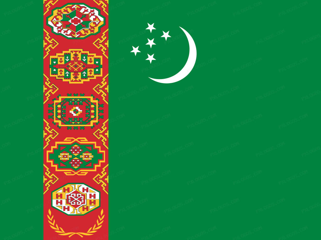 Flag Turkmenistan Logo PNG with transparent background
