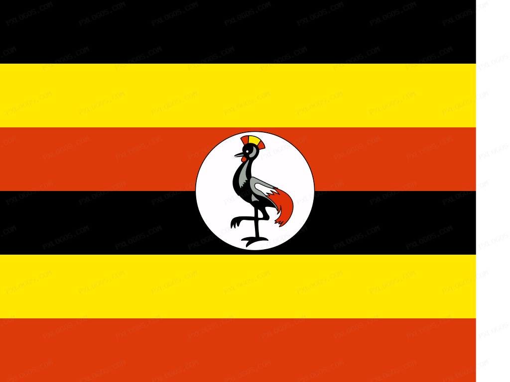 Flag Uganda Logo PNG with transparent background