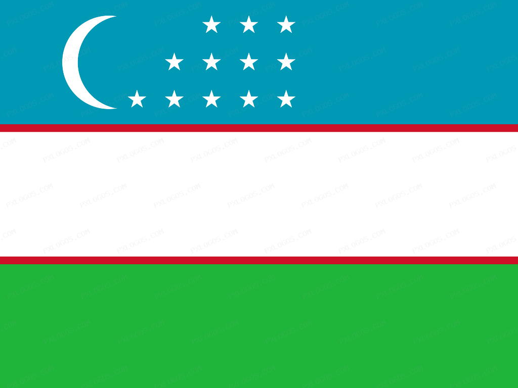 Flag Uzbekistan Logo PNG with transparent background