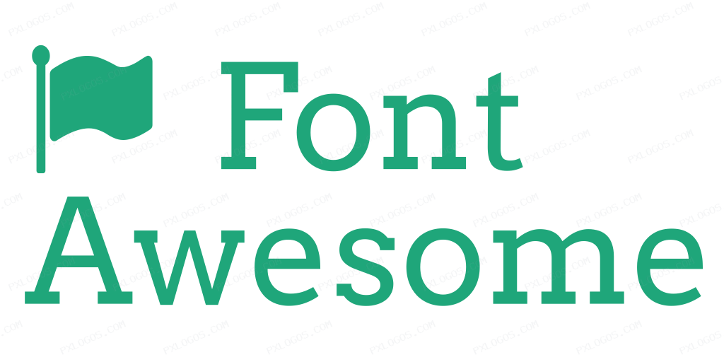 Font Awesome Wordmark Logo PNG with transparent background