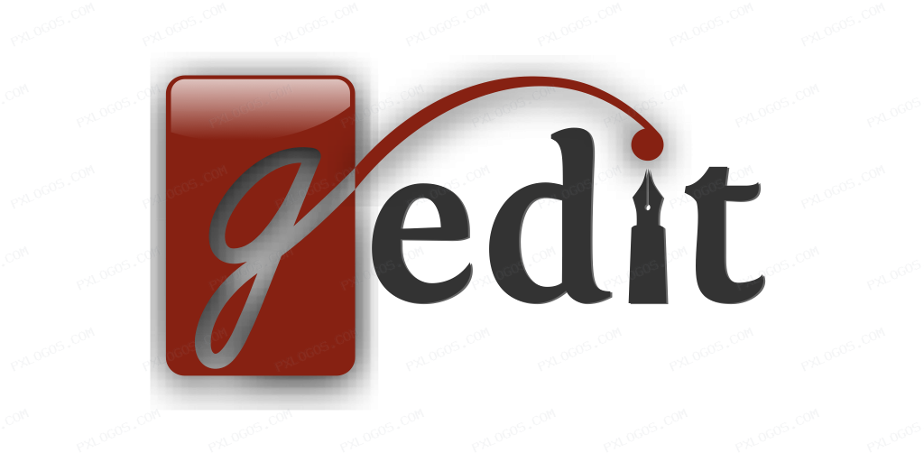 Gnome Gedit Wordmark Logo PNG with transparent background