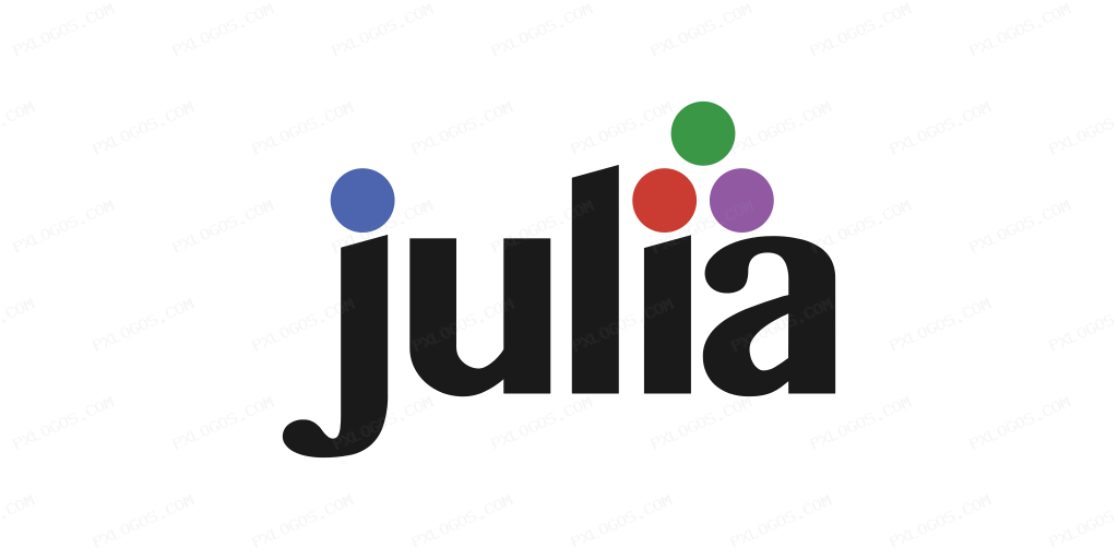 Julialang Wordmark Logo PNG with transparent background