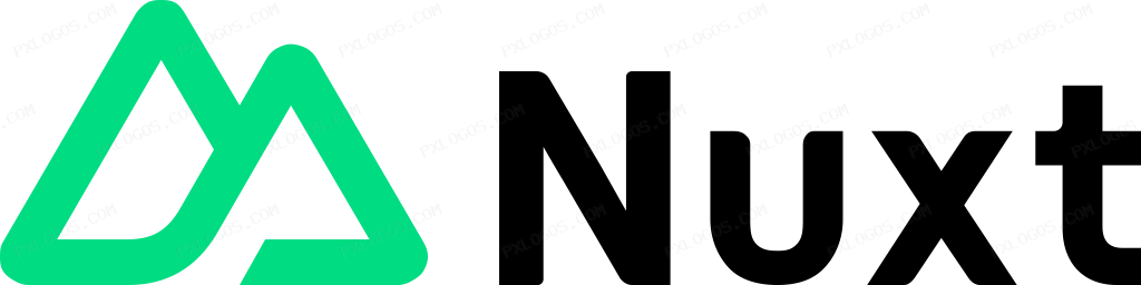 Nuxt JS Wordmark Logo PNG with transparent background