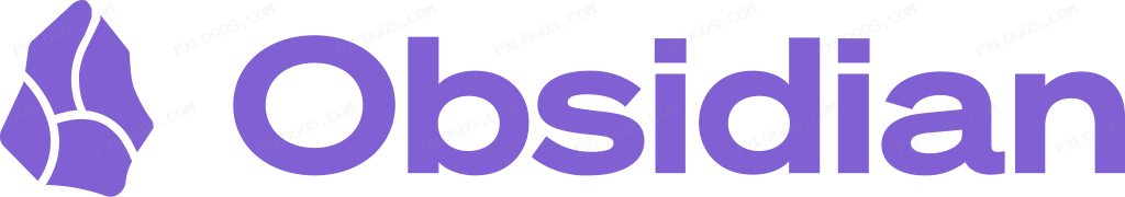Obsidian Wordmark Logo PNG with transparent background